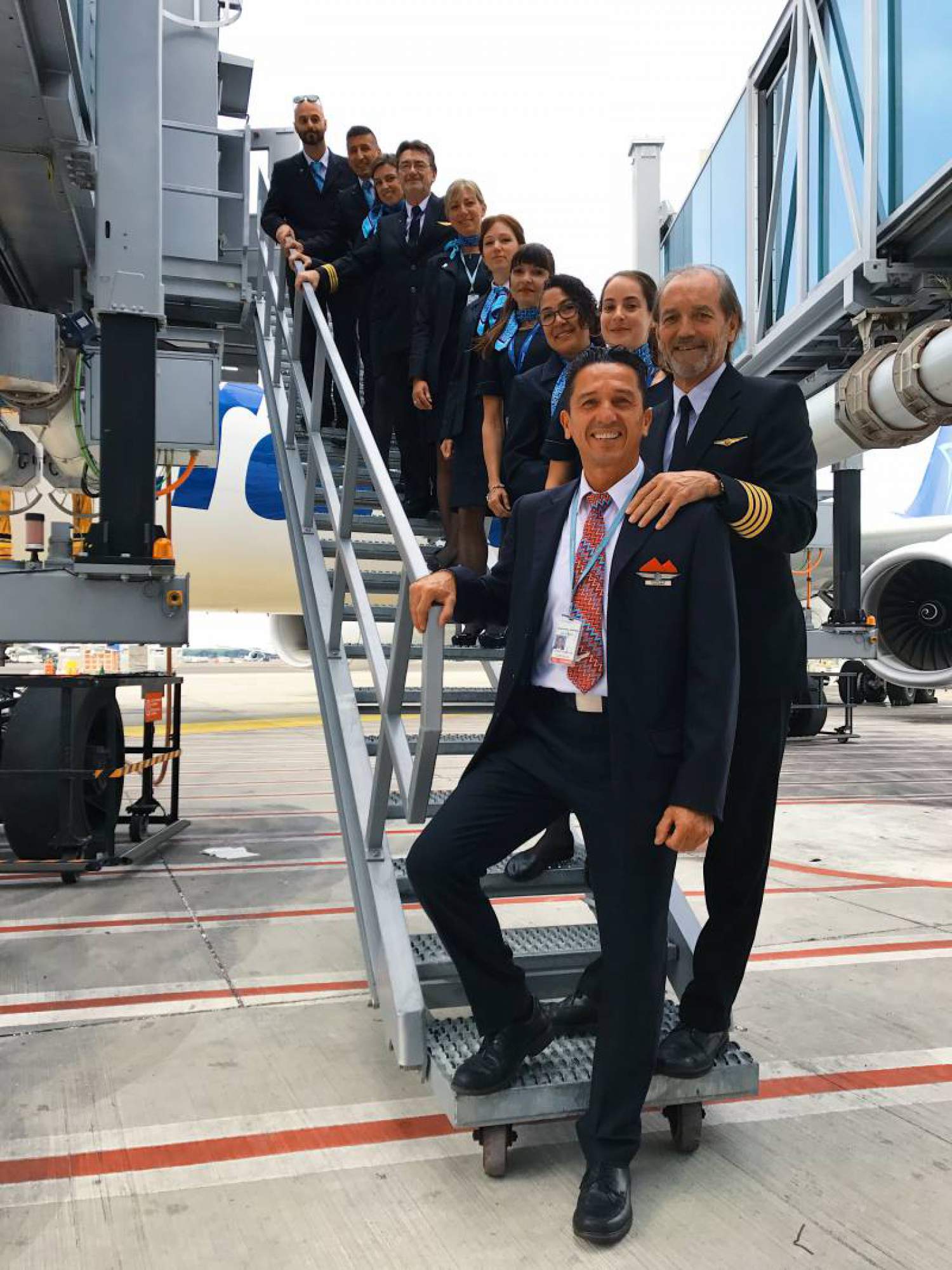 Captain Robert Piché and the crew operating his last flight as an Air Transat Captain
