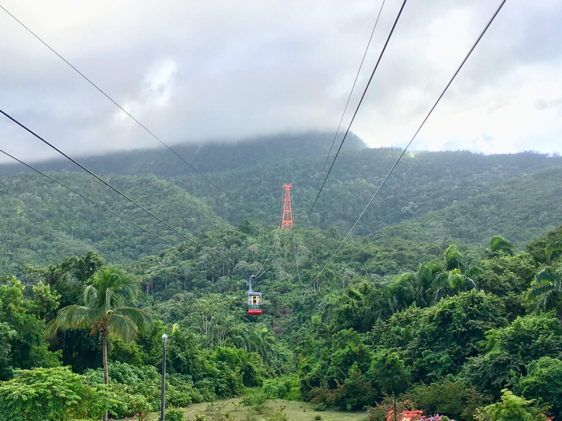 Cable car in the trees in Puerto Plata, Dominican Republic