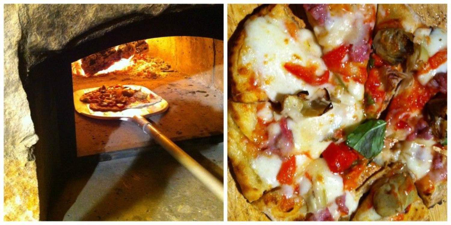Pizza au four à bois, typique d'Italie