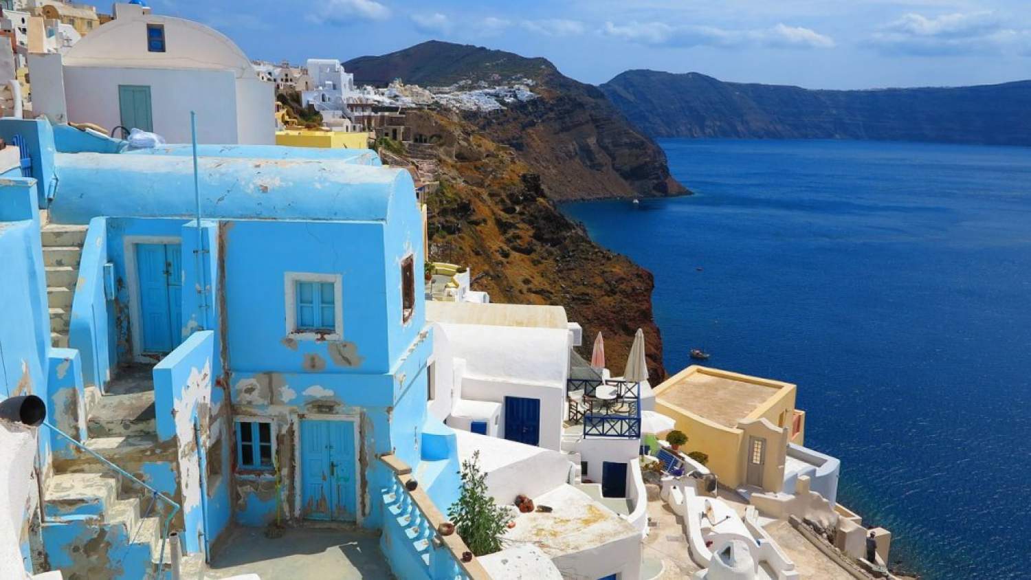 La maison bleue de Santorini