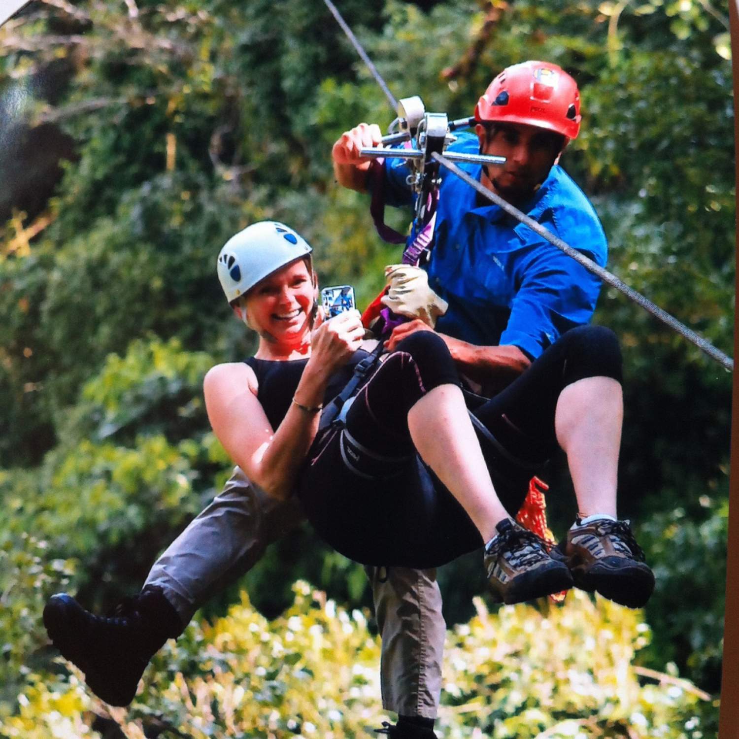 Girl ziplining in Costa Rica