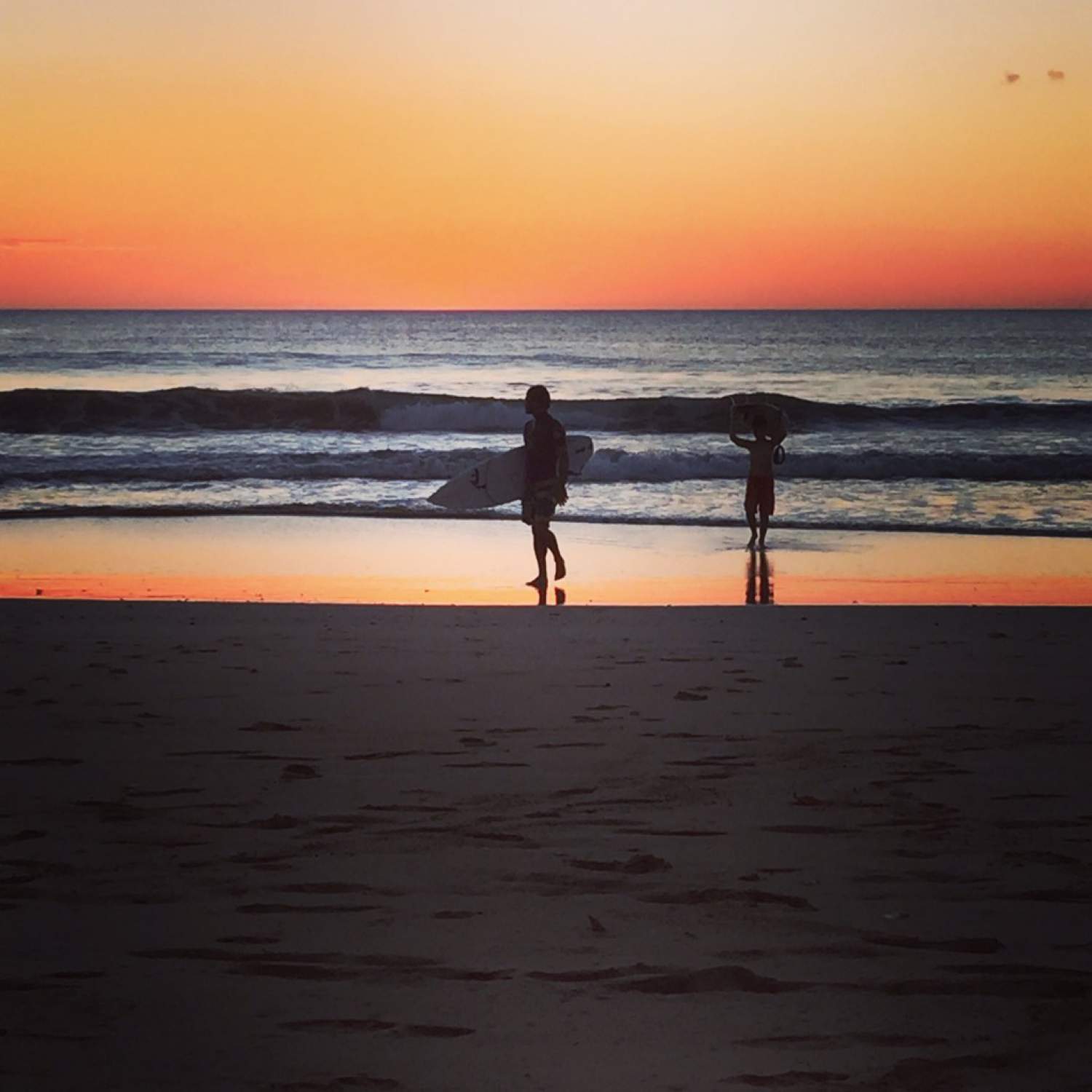 Surf at sunset