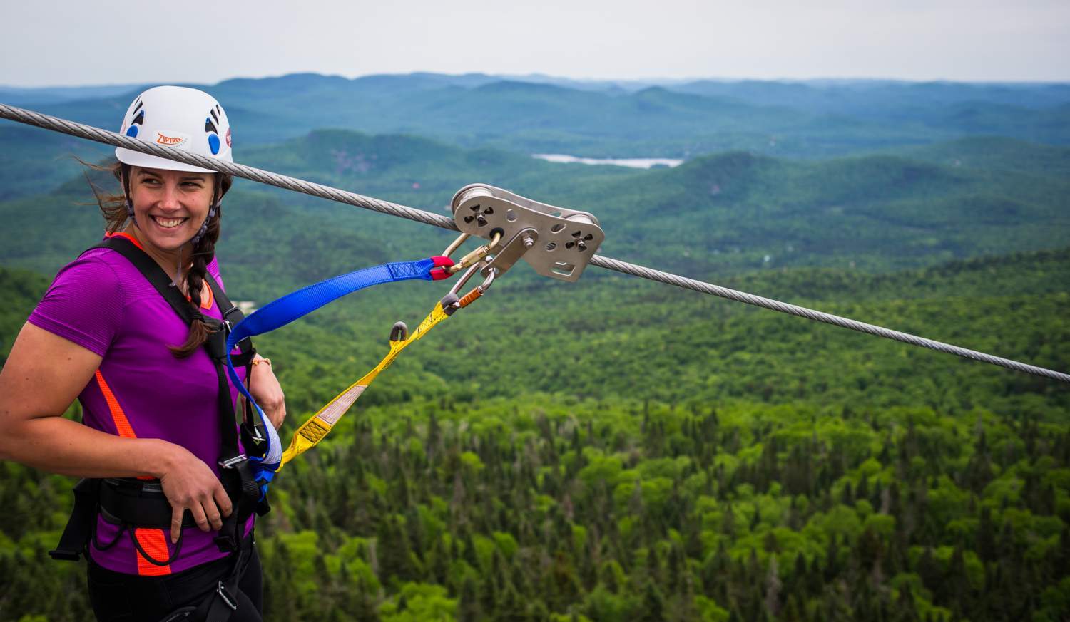 Ziptrek's zipline over the forest of Tremblant, Canada
