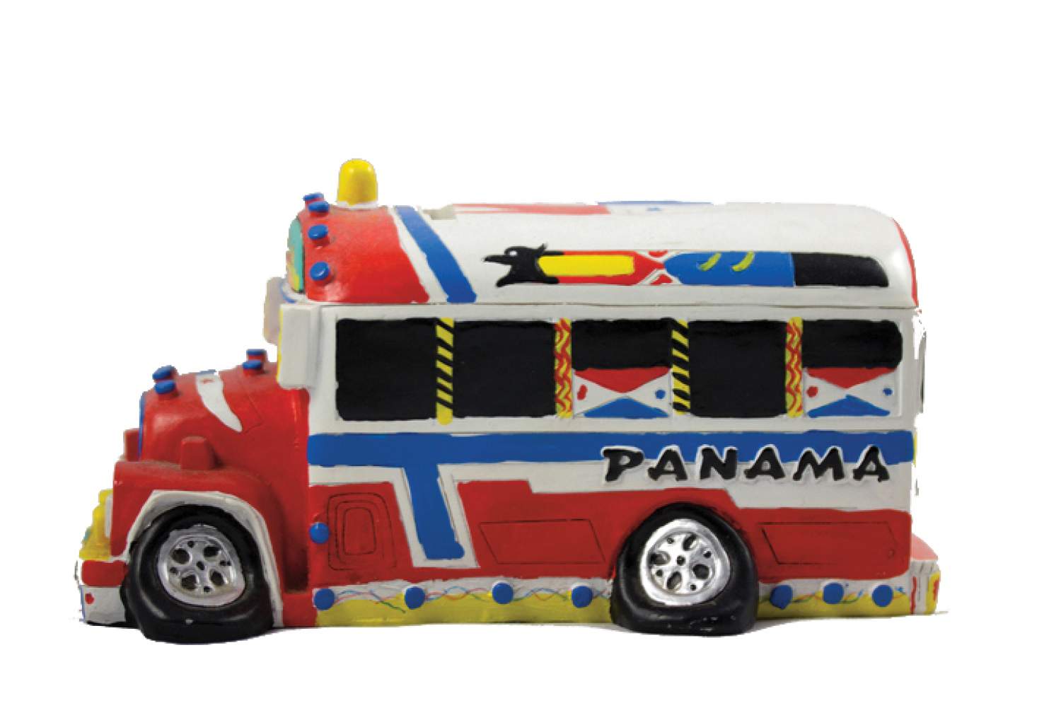 Reproduction of one of the Diablos Rojos, Panamien school buses