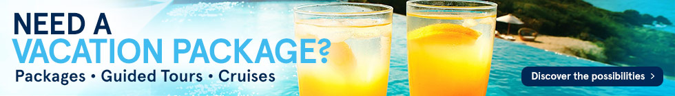 Need a vacation package? Packages-Guided Tours-Cruises. Discover the possibilities