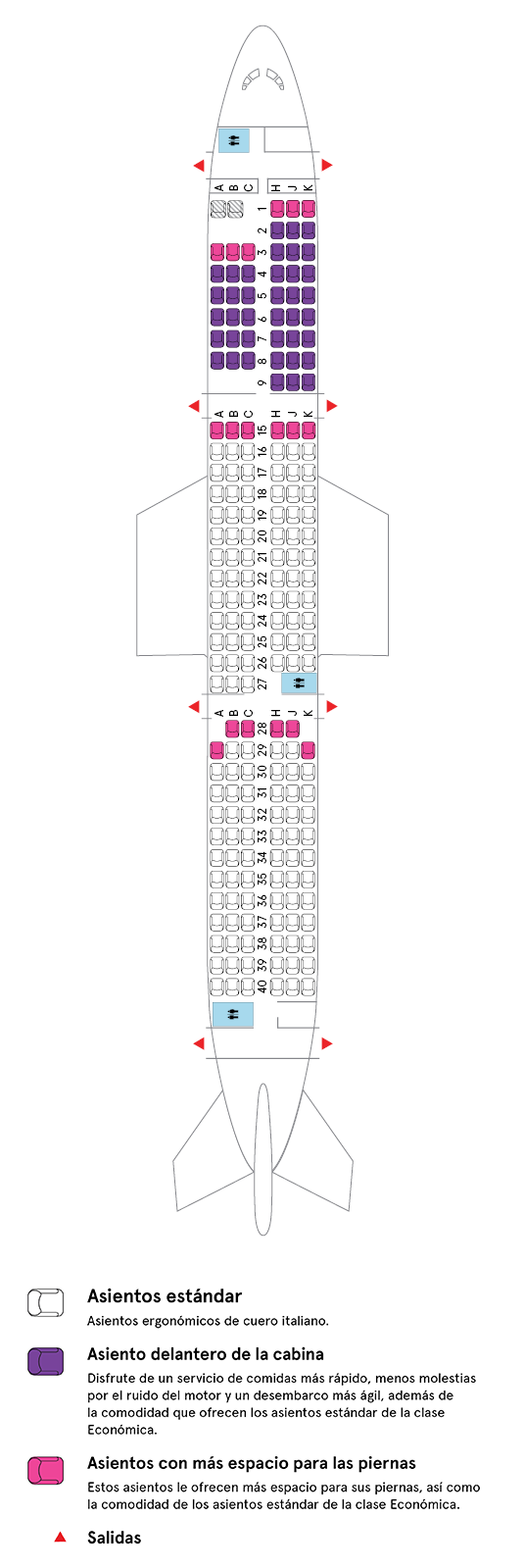 Cabina del avión Airbus A310-300 de Air Transat