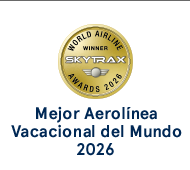 Mejor aerolínea vacacional del mundo 2026. Skytrax Awards.