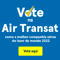 Vote na Air Transat como a melhor companhia aérea de lazer do mundo 2022. Vote aqui.
