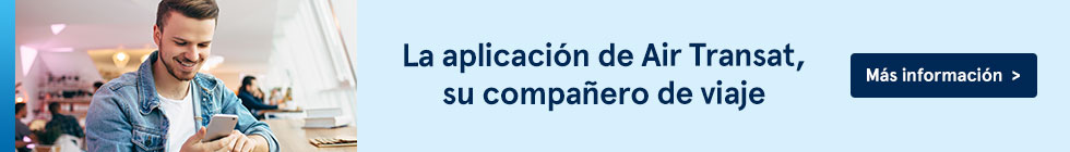 A aplicação Air Transat, a sua companhia de viagem