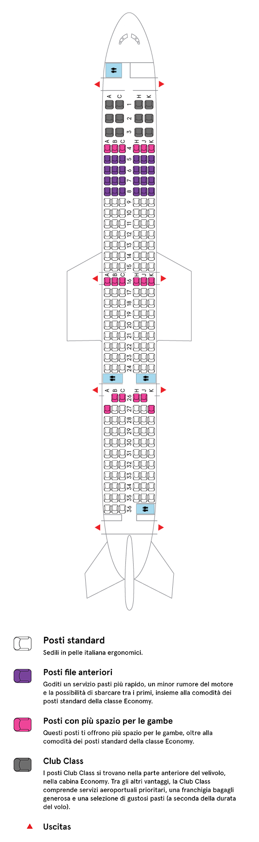 Cabina aereo Air Transat Airbus-A321neo LR