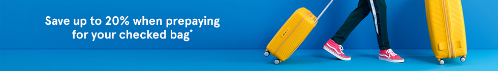 Save up to 25% when prepaying for your checked bag*