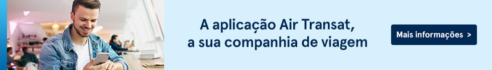A aplicação Air Transat, a sua companhia de viagem