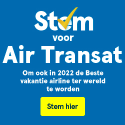 Stem op Air Transat Om ook in 2022 de Beste vakantie airline ter wereld te worden. Stem hier.