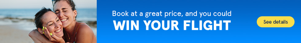 Book at a great price, and you could win your flight. See details.