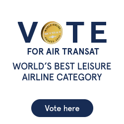 Vote for Air Transat.  World’s Best Leisure Airline Category 2026. Vote here.