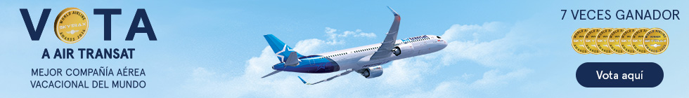 Vota a Air Transat. Mejor compañía aérea vacacional del mundo 2026. Vota aquí.