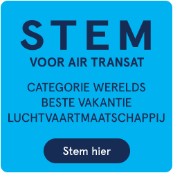 Stem voor Air Transat. Categorie werelds Beste vakantie luchtvaartmaatschappij 2026. Stem hier.