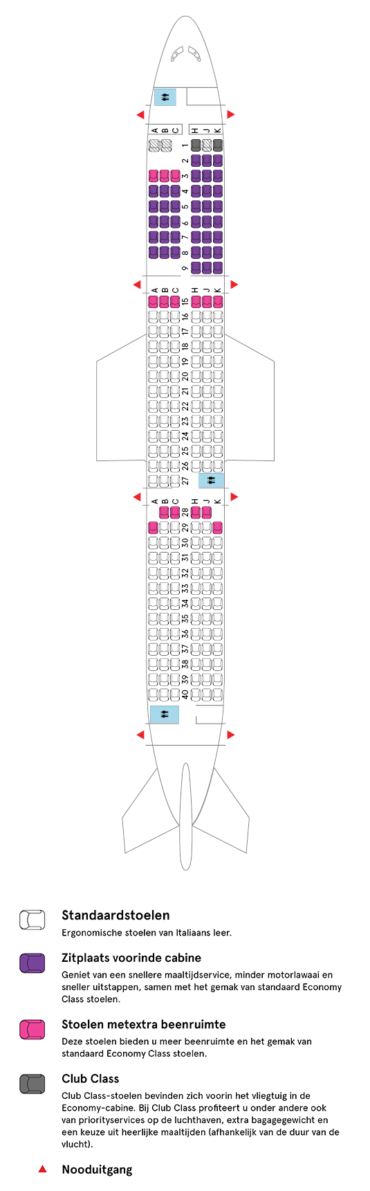 Cabine van Air Transat’s Airbus A321-200-in-Canada