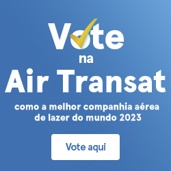 Vote na Air Transat como a melhor companhia aérea de lazer do mundo 2023. Vote aqui.