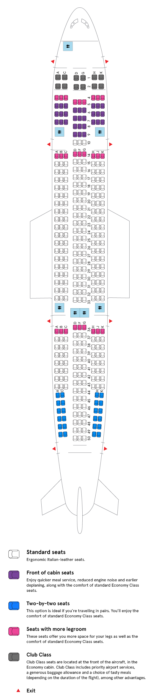 Air Transat Airbus A330-200 aircraft cabin