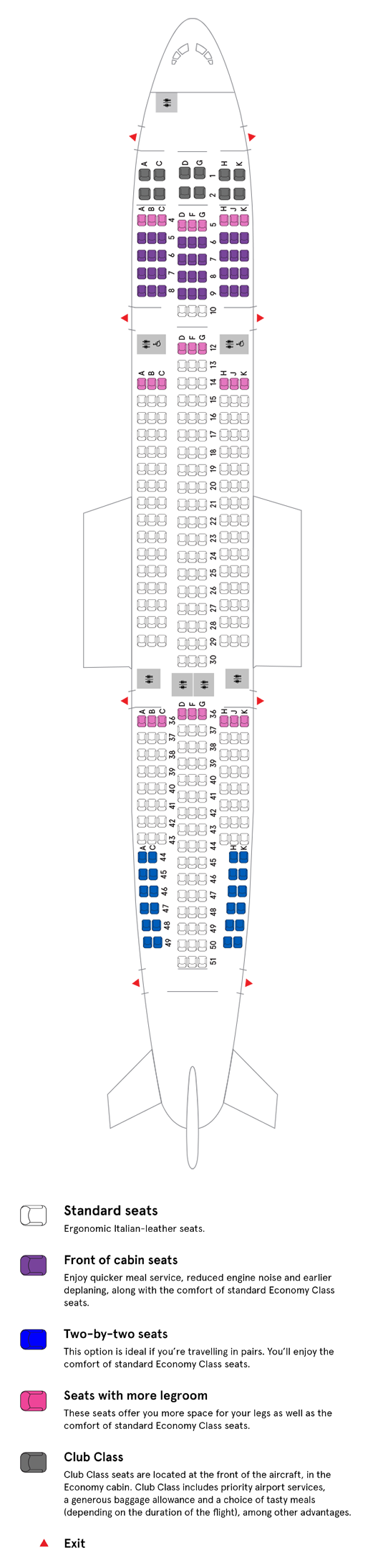 Air Transat Airbus A330-200 Low Density aircraft cabin