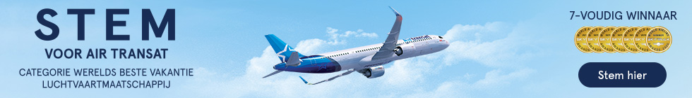 Stem voor Air Transat. Categorie werelds Beste vakantie luchtvaartmaatschappij 2026. Stem hier.