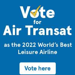 Vote for Air Transat as the 2022 World’s Best Leisure Airline. Vote here.