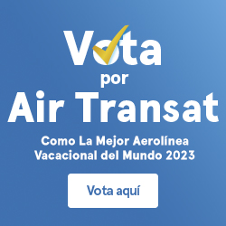 Vota por Air Transat Como La Mejor Aerolínea Vacacional del Mundo 2023. Vota aquí.