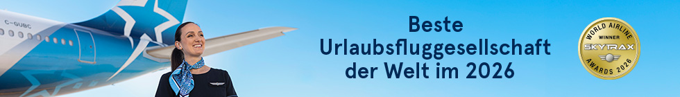Air Transat. Beste Urlaubsfluggesellschaft der Welt im 2026. 
