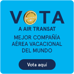Vota a Air Transat. Mejor compañía aérea vacacional del mundo 2026. Vota aquí.
