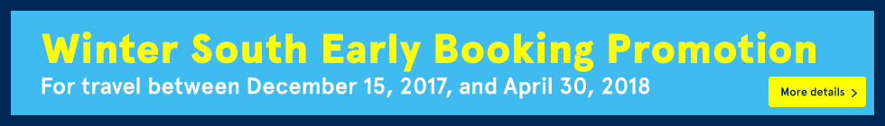 Super Early Booking Promotion. Winter South Packages. Discover the advantages