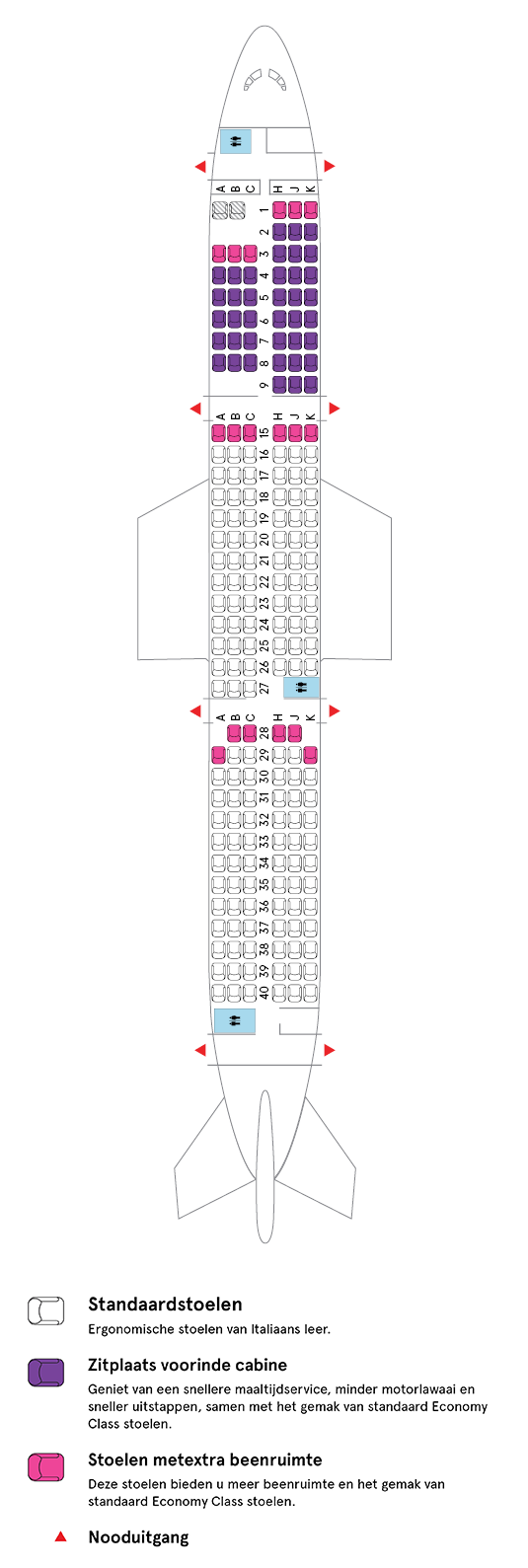 Cabine van Air Transat’s Airbus-A321-200
