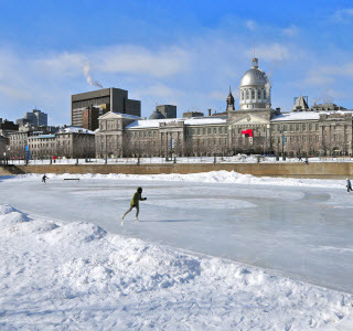 Montreal old port during winter